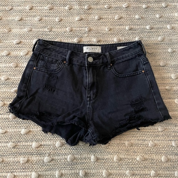 PacSun Pants - Black high waisted festival shorts size 25